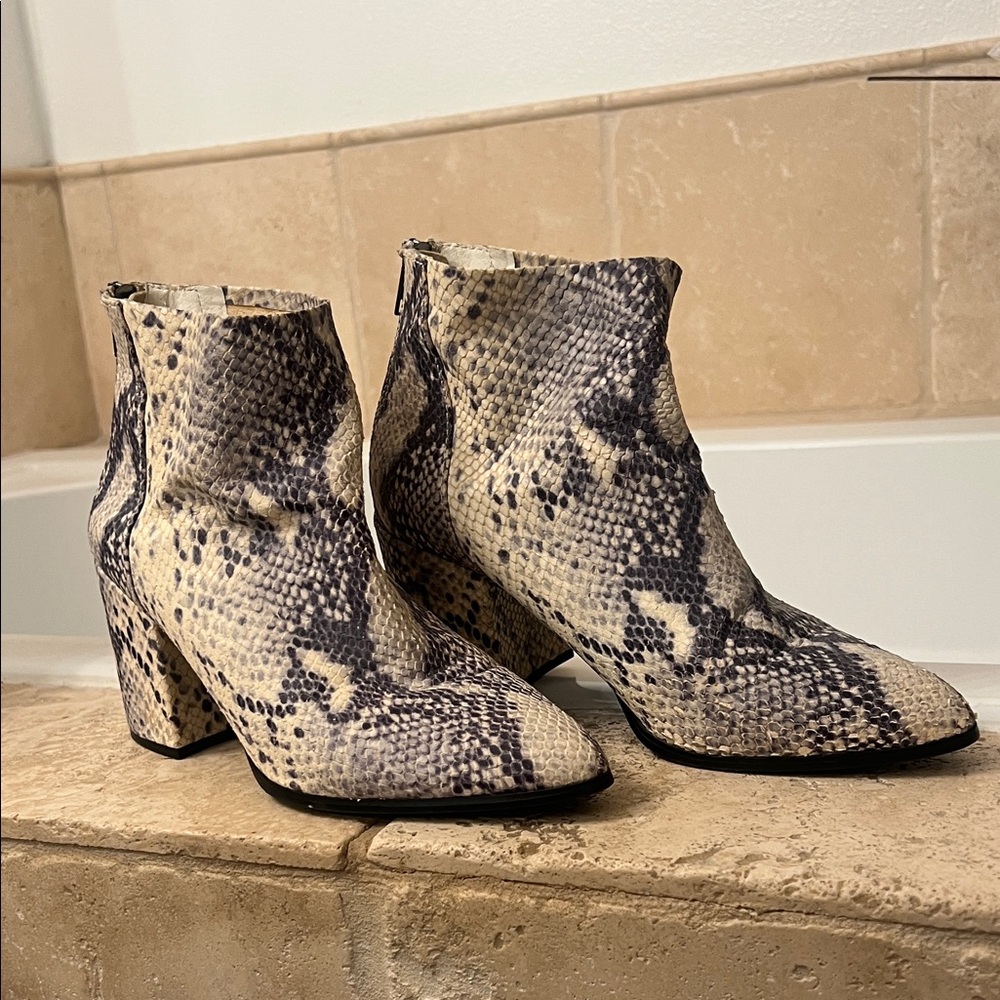 Steve Madden Jillian Snakeskin Ankle Boots